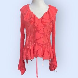 Kaelyn Max Beaded Ruffled Blouse